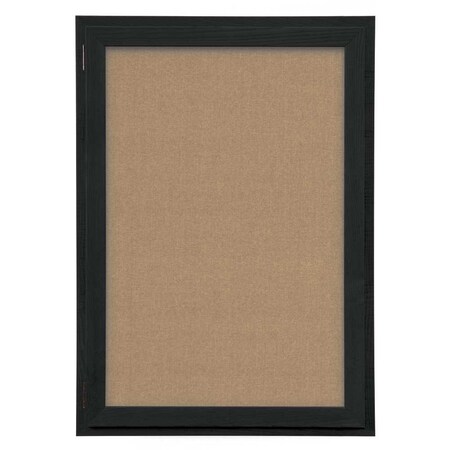 United Visual Products Outdoor Enclosed Combo Board, 72"x36", Blk Frame/Blk Porc & Ultramarine UVCB7236ODB-BLKPORC-ULTMAR